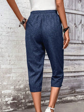 EMERY ROSE Women Vacation And Leisure Drawstring Waist Tapered Seven-Quarter Pants